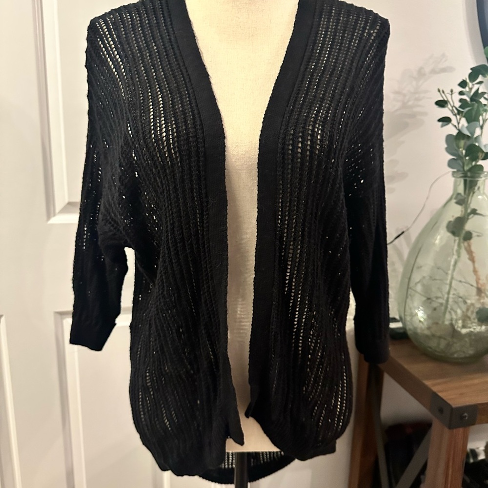 Express Black Cardigan Sweater with 3/4 Sleeves